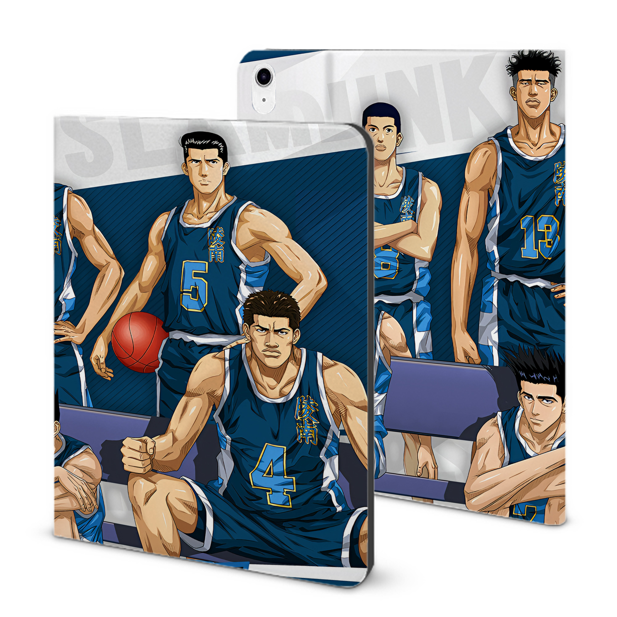 （画像用） SLAM DUNK／スラムダンク IPad ケース ブック型 PUレザー TPU 耐衝撃 軽量 薄型 ペン収納なし 全面保護 IPad 各モデル対応